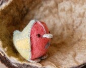 Pastel colors Chick TOY -- Easter, Baby Shower Birthday Present Gift-- Handmade felt pure wool unique soft animal sculpture