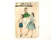 Vintage 1950s Advance Pattern 8660, Girls Jumper, Dress (Complete), Girls Sewing Pattern (Size 6) - Collectible