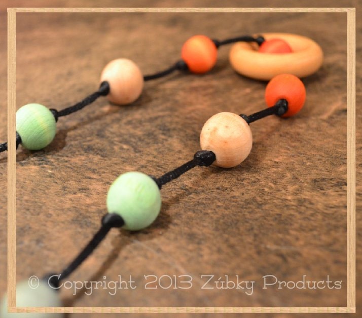 NEW 2013 SPRING DESIGN - Zúbky Sensory Teething Necklace for Natural Nursing Breastfeeding Babywearing Mamas "Spacey"