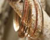 Bangle Bracelets Stacking Gold Silver Copper Bangles With Initial Disk Chic Summer Fashion Hand Hammered Cute Unique Hipster Nine Bangles