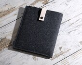 iPad Sleeve, iPad Case, iPad Cover / felt & leather (Anthtan Side)