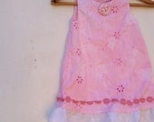 sweet sleeveless pink eyelet hand dyed BIRTHDAY party flower girl lace roses easter wedding spring dress