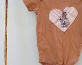 hand dyed brown prairie baby summer latte onesie Mocha bunny vintage linen rustic bodysuit shower gift