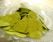 550 Piece Green Speckled Heart Confetti in Two Sizes Hand Punched