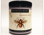 Lavender honey scented soy candle, steampunk label in 6oz jar