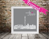 Personalized Wedding Gift City Skyline - FRAMED ART Custom Print Keepsake  - Any City Available Worldwide Great Wedding Gift Engagement Gift