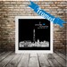 Wedding Gift : City Skyline Silhouette Custom FRAMED ART Print - Any City Available - Unique Wedding Gift