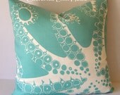 OCTOPODA /  Coastal Octopus Pillow Cover / Outdoor Fabric / Turquoise / 20" x 20" / Designer fabric / Decorative Pillow