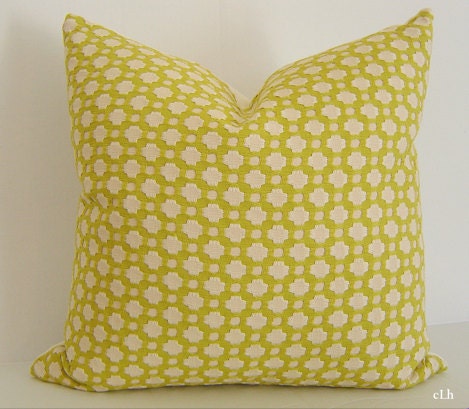 F Schumacher Betwixt Pillow Cover / 20" x 20" / CHARTREUSE / Betwixt Pillow / Designer Fabric / Decorative Pillow