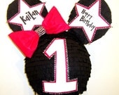 Custom Minnie Mouse Zebra Pinata with Small Bow