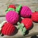 Bunch of Berries, Crochet berries, strawberries, play food, crochet fruit