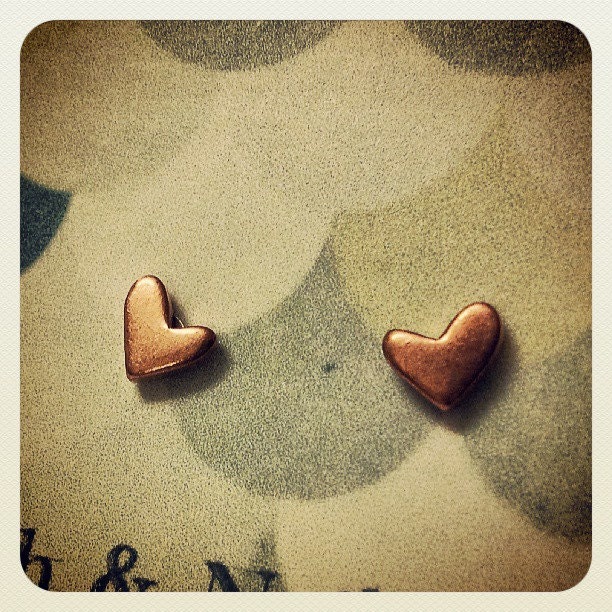 Little copper heart earrings.