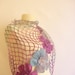 CROCHET SHAWL purple grey  Flower Mohair Triangle  wedding bride   scarf wrap warm collar