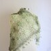 FREE SHIP  Soft Green Mohair Shawl scarf crochet wrap warm collar cowl neckwarmer   Triangle     Fashion Capelet  winter fall stole poncho
