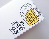 Dad This One's For You - Beer Card Perfect for Father's Day - Blank Inside