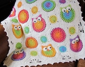 CROCHET PATTERN - Owl Obsession - a CoLorFuL owl blanket - Instant PDF Download