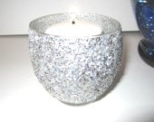 Votive Holders Silver Glitter Set of 2 - IllusionCreations