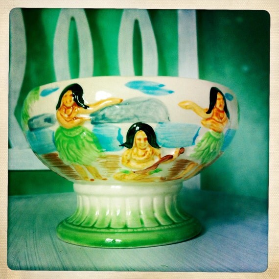 Vintage Hula Tiki Drink Bowl By Orchids Of Hawaii R86 by GypsyJJ