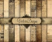 Ephemera Digital Paper 8.5 x 11 inch paper pack digital paper printable digital collage sheet VD0432