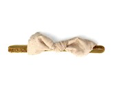 New 2013 KNOT JUST A WRAP Collection - Gold Metallic Polka Dot Print knotted bow on Gold Glitter Elastic - Custom, modern, newborn