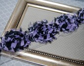 Shabby Rose Trim - Shabby Flowers Purple Black Zebra Vintage - 1/2 yard Chiffon flowers Rosette Flower Trim Shabby Chic  Fabric Flowers