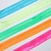 NEON Fold Over Elastic - Shiny FOE 5/8" inch  Baby Headbands Hair Ties Satin Elastic Soft -  5 yards - You Pick Colors - Elastic  FOE 15mm