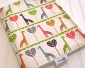 SWEET NATURALS Organic Line/Baby Blanket/Giraffe Love in Cream (Organic)/Organic Cotton Fleece/Organic Thread