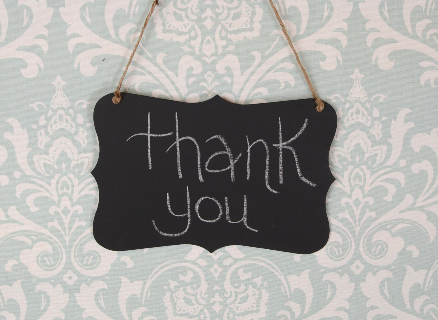 Hanging Chalk Board Wedding Sign on Twine- Ready to Ship.