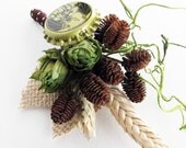 ALDER CROWN Real Stone Brewing Hops and Wheat Boutonniere Lapel Pin QTY 1