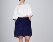High Waist Purple Corduroy Mom Shorts