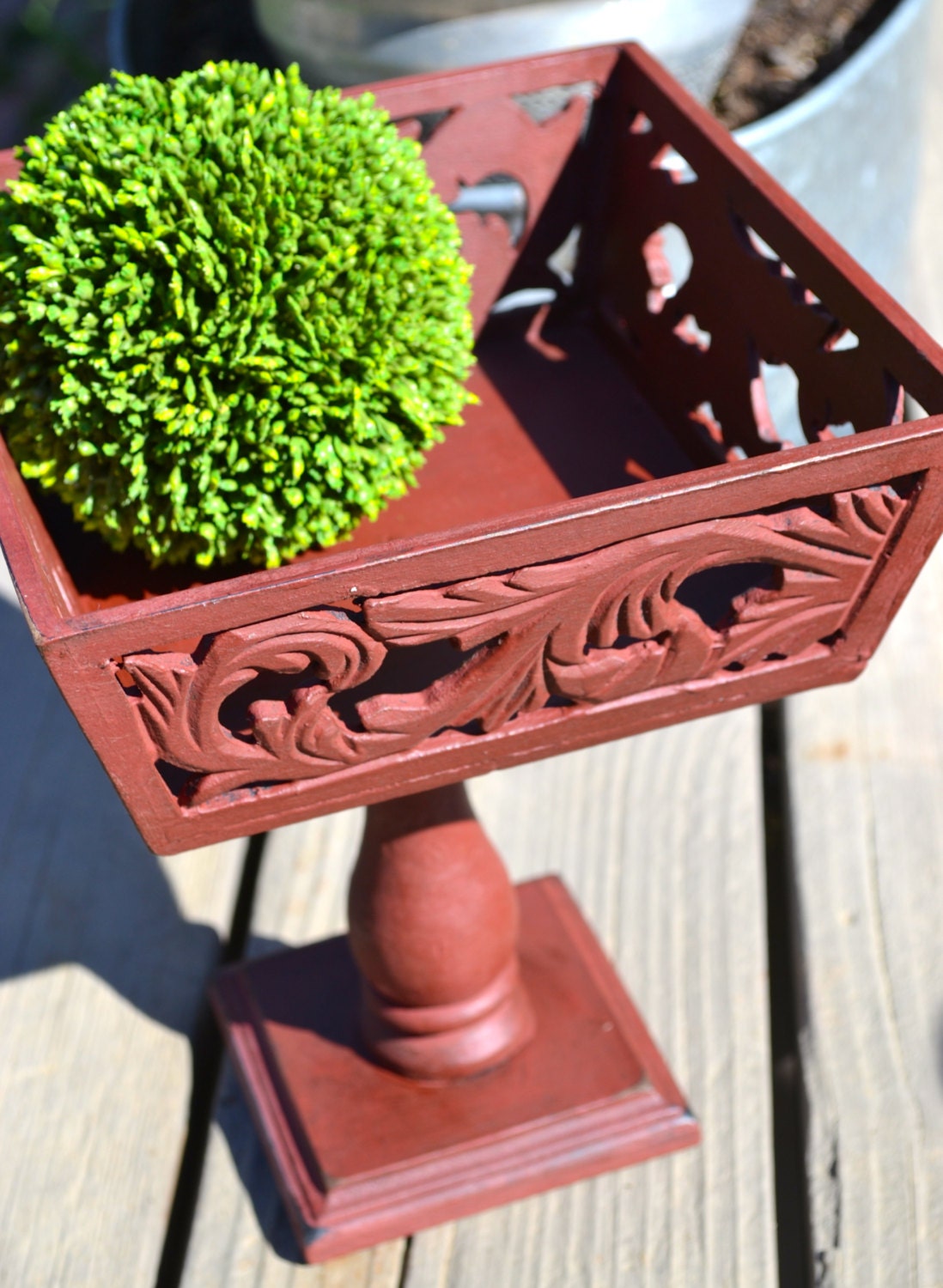 Wooden Pedestal Bowl
