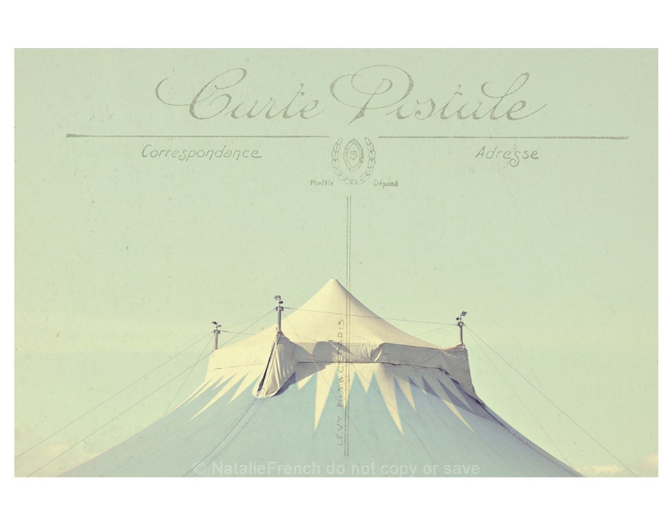 Circus tent, Big top, Pastel, Postcard, Vintage, Nursery 7x5" Fine art Photography