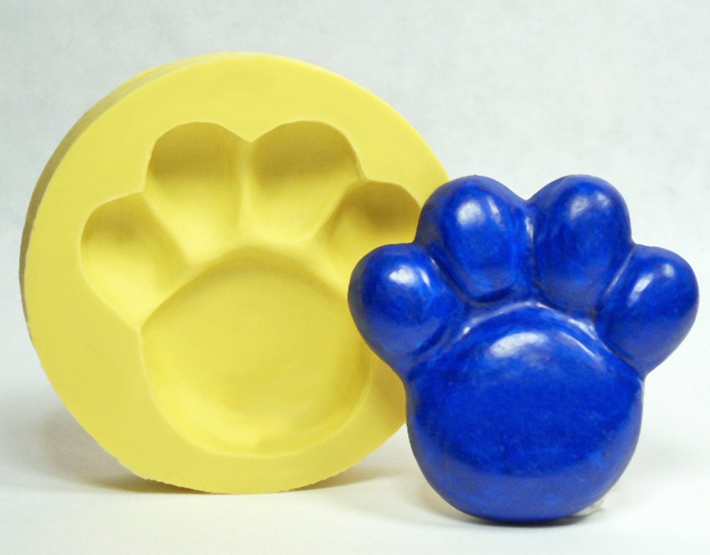 Paw Print A201 - Flexible Silicone Mold - Crafts, Jewelry, Resin, PMC, Soap, Food, Scrapbooking, Polymer Clay, Push Mold