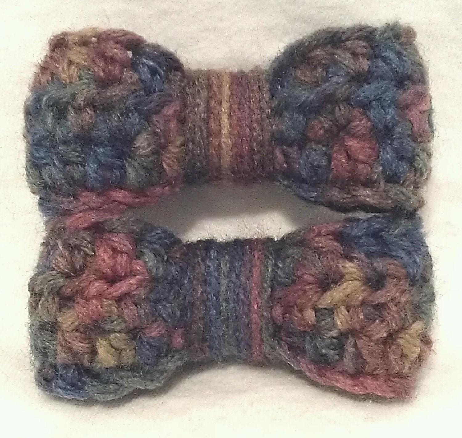 Crocheted Bow Clip Set (Multicolor)