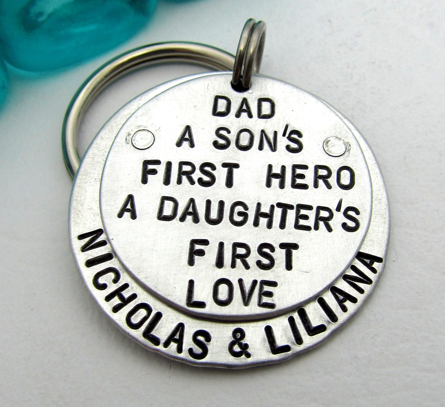 Dad Keychain - Personalized Keychain - Hand Stamped Key Chain - Fathers Day - Men's Key Chain - Gift for Dad Personalized Dad (011)