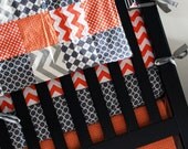Custom Crib bedding - Orange and Black - RESERVED for Rachel
