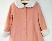 1980's London Fog Pink and White Faux Fur Coat