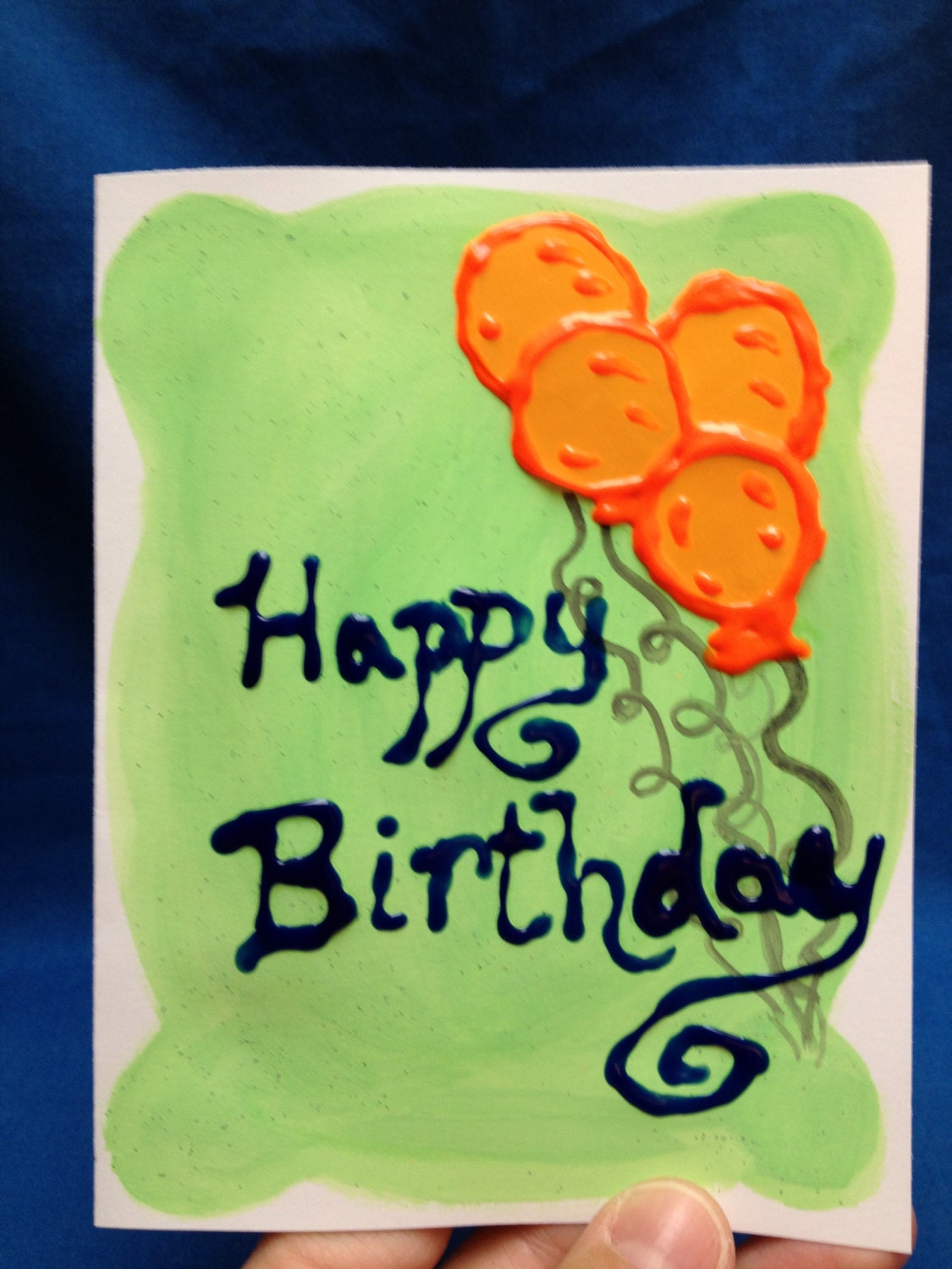 Happy Birthday Hand Painted Greeting Card