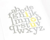 Alphabet I Love You Typographic Art Print / Custom Personalized Nursery Art / 8x10 Digital Print / Choose your colors