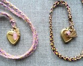 Virginia map heart locket on cashmere/silk cord