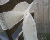 Burlap Chair Sash, Chair Sash, Natural Burlap Set of (10) Wedding Burlap