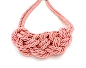 Peach Rope Nautical Knot Necklace