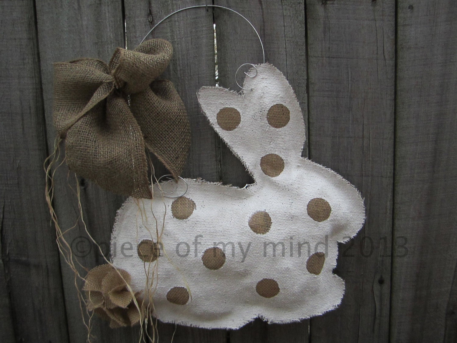 Burlap Door Hanger Bunny with Tail