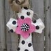 Burlap Cross Burlap Door Hanger Black and White with Flower