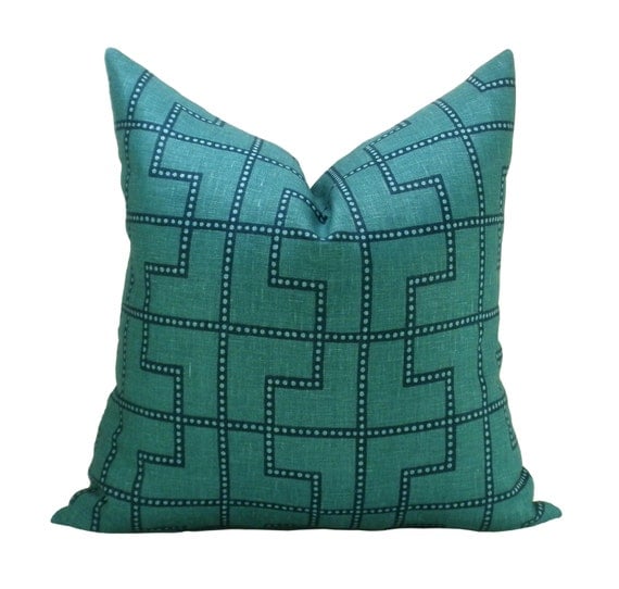 Bleecker pillow cover in Peacock - 20 x 20