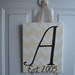 Door Initial Monogram Canvas Last Name Chevron Checkered Hanging Wreath Painting Housewarming Newlywed Art Decor