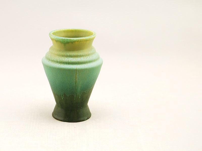 Atomic Vase in Northern Lights Green by Door Pottery - Mid Century Modern Style- Handmade Art Pottery