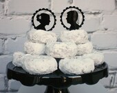 Custom Silhouette Wedding Cake Topper in Acrylic made from your photos by Simply Silhouettes