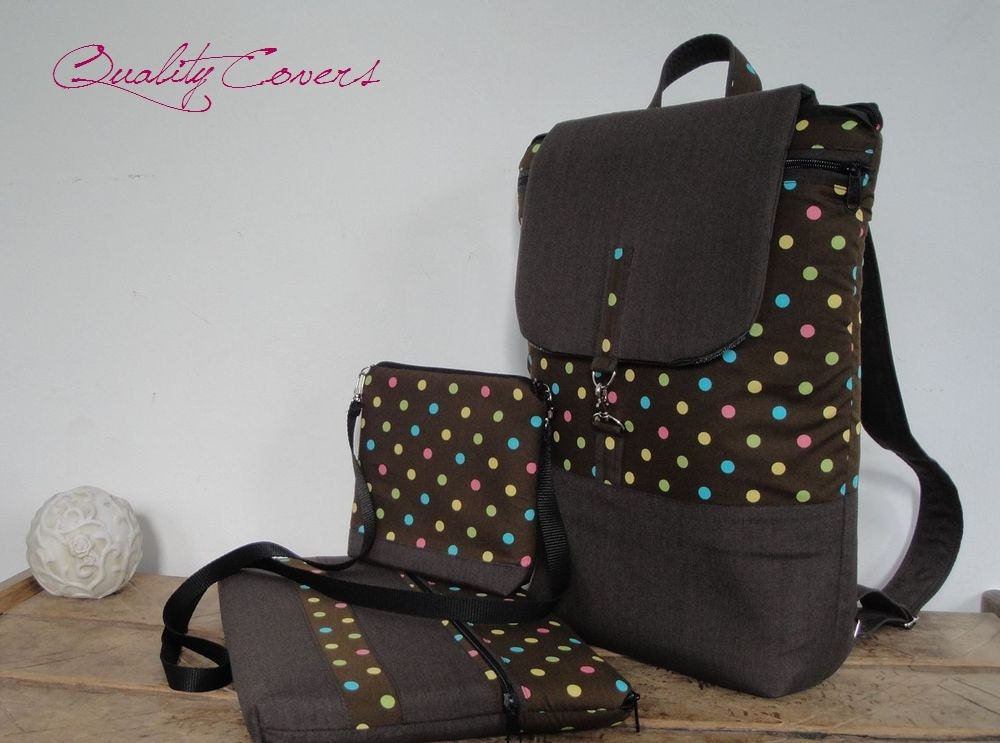 SALE - 15% off SET - Backpack laptop Padded and Cover Padded for laptop & wallet Padded - Water Resistant lining- can be any color and size