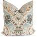 Thibaut Blue and Gold Jacobean Floral Decorative Pillow Cover 18x18, 20x20, 22x22 or lumbar pillow sizes - Throw Pillow - Accent Pillow